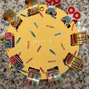 Piper K Yellow Educational hair clips
